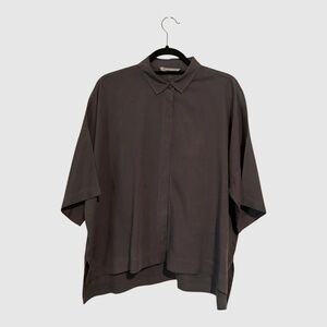 Everlane: The Drapey Square Shirt in Slate Grey / L